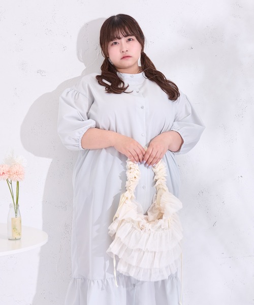 Louiosy(ルオシー)の「【大きいサイズ】チュールフリルドロストショルダーバッグ(ショルダーバッグ・レディース・ブルー系その他/ピンク/アイボリー・FREE)」の7枚目の写真