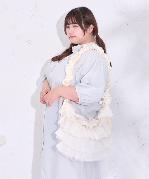 Louiosy(ルオシー)の「【大きいサイズ】チュールフリルドロストショルダーバッグ(ショルダーバッグ・レディース・ブルー系その他/ピンク/アイボリー・FREE)」の10枚目の写真