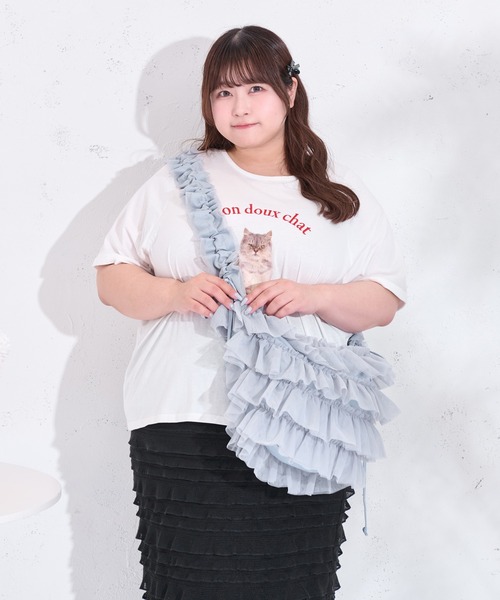 Louiosy(ルオシー)の「【大きいサイズ】チュールフリルドロストショルダーバッグ(ショルダーバッグ・レディース・ブルー系その他/ピンク/アイボリー・FREE)」の11枚目の写真