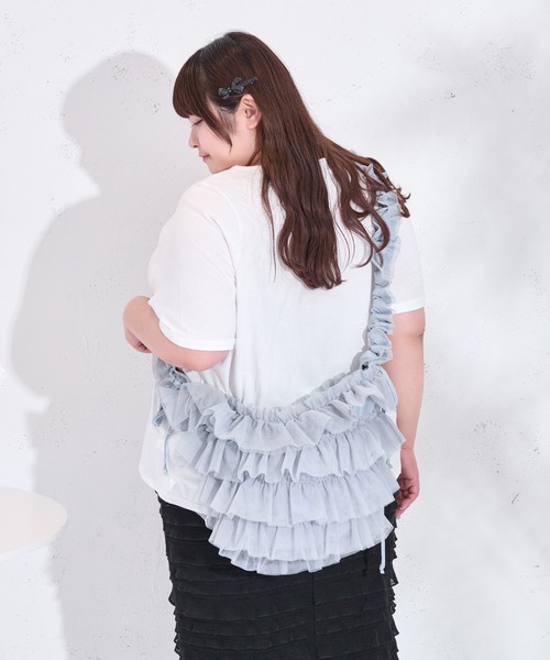 Louiosy(ルオシー)の「【大きいサイズ】チュールフリルドロストショルダーバッグ(ショルダーバッグ・レディース・ブルー系その他/ピンク/アイボリー・FREE)」の13枚目の写真