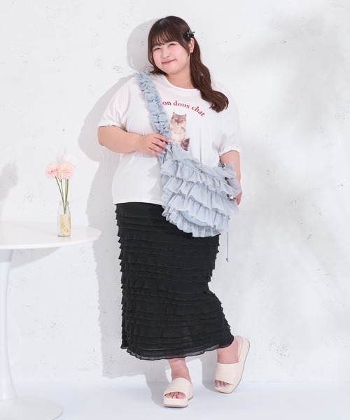 Louiosy(ルオシー)の「【大きいサイズ】チュールフリルドロストショルダーバッグ(ショルダーバッグ・レディース・ブルー系その他/ピンク/アイボリー・FREE)」の14枚目の写真