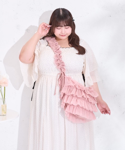 Louiosy(ルオシー)の「【大きいサイズ】チュールフリルドロストショルダーバッグ(ショルダーバッグ・レディース・ブルー系その他/ピンク/アイボリー・FREE)」の15枚目の写真