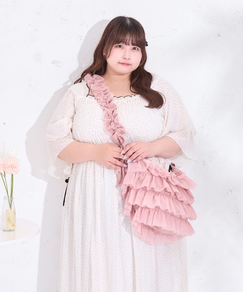 Louiosy(ルオシー)の「【大きいサイズ】チュールフリルドロストショルダーバッグ(ショルダーバッグ・レディース・ブルー系その他/ピンク/アイボリー・FREE)」の16枚目の写真