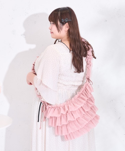 Louiosy(ルオシー)の「【大きいサイズ】チュールフリルドロストショルダーバッグ(ショルダーバッグ・レディース・ブルー系その他/ピンク/アイボリー・FREE)」の17枚目の写真