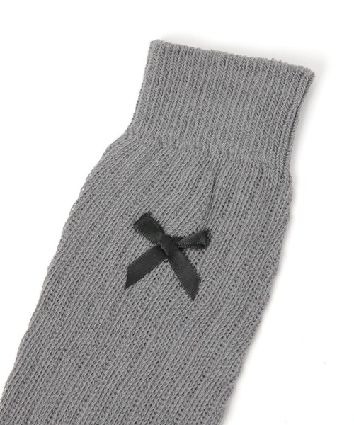 niko and...（ニコアンド）の「オリジナルリボン付きハイソックス（ソックス/靴下・レディース・オフホワイト/グレー・FREE）」の3枚目の写真