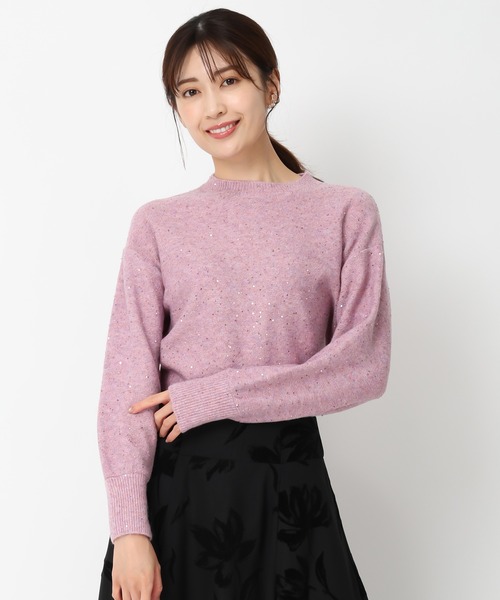 マーク＆ロナ 2023年製 定価5.7万 スパンコール刺繍ニット ハイネック 黒 マーク＆ロナ 2023年製 定価5.7万 スパンコール刺繍ニット ハイネック 黒