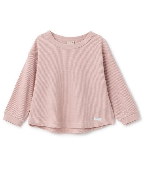petit main(プティマイン)の「【GOODPRICE】ワッフル長袖Tシャツ(Tシャツ/カットソー・キッズ・トップグレー/アイボリー/カーキ/ピンク/モカ/ネイビー・80cm/90cm/100cm/110cm/120cm/130cm)」の6枚目の写真