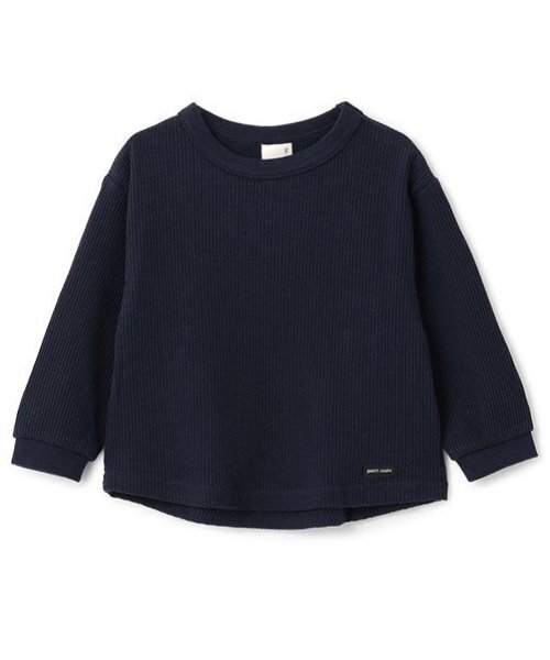 petit main(プティマイン)の「【GOODPRICE】ワッフル長袖Tシャツ(Tシャツ/カットソー・キッズ・トップグレー/アイボリー/カーキ/ピンク/モカ/ネイビー・80cm/90cm/100cm/110cm/120cm/130cm)」の11枚目の写真