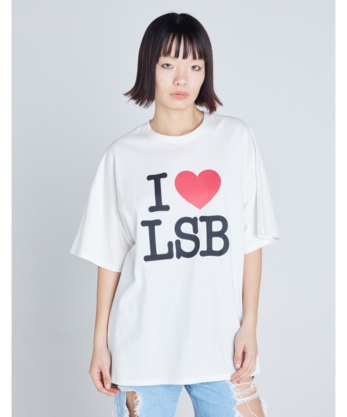 Little sunny bite(リトルサニーバイト)の「【8】【it】【Little sunny bite】I love LSB big tee(Tシャツ/カットソー・レディース・ピンク/ブラック/ホワイト・SMALL/MEDIUM)」の1枚目の写真