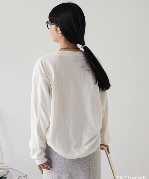 FREAK'S STORE（フリークスストア）の「STAR WARS ラメロンT/スターウォーズ ラメロンT（Tシャツ/カットソー・レディース・チャコール/オフホワイト・ﾌﾘ-）」の13枚目の写真