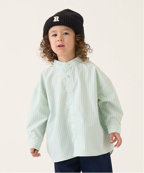 b・ROOM(ビールーム)の「【オケージョン】バンドカラーシャツ(シャツ/ブラウス・キッズ・ベージュ/オフホワイト/エメラルド/サックスブルー・100cm/110cm/120cm/130cm/140cm/150cm)」の3枚目の写真