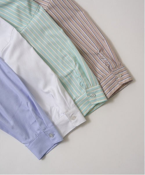 b・ROOM(ビールーム)の「【オケージョン】バンドカラーシャツ(シャツ/ブラウス・キッズ・ベージュ/オフホワイト/エメラルド/サックスブルー・100cm/110cm/120cm/130cm/140cm/150cm)」の11枚目の写真