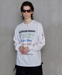 MAISON SPECIAL | MAGAZINE HEADING Long Sleeve T-shirt/MAGAZINE HEADINGロングスリーブTシャツ【MAISON SPECIAL/メゾンスペシャル】(Tシャツ/カットソー)