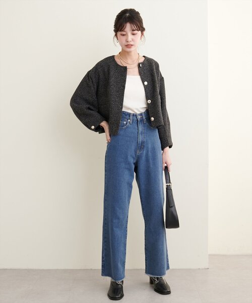 natural couture（ナチュラルクチュール）の「【Web限定】金釦ショート丈ジャケット（その他アウター・レディース・ブラウン系その他/ブラック/ブラック系その他/オフホワイト・FREE）」の19枚目の写真