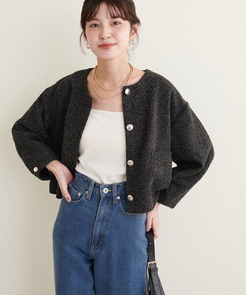 natural couture（ナチュラルクチュール）の「【Web限定】金釦ショート丈ジャケット（その他アウター・レディース・ブラウン系その他/ブラック/ブラック系その他/オフホワイト・FREE）」の20枚目の写真