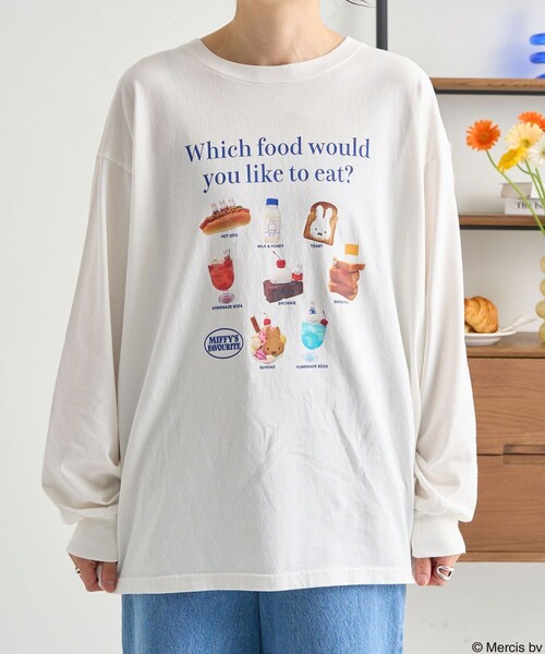 miffy/ミッフィー miffy フードプリント ロンT（Tシャツ/カットソー）｜FREAK'S STORE（フリークスストア）