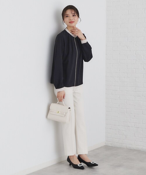 index（インデックス）の「◆バイカラーデザイントップス【洗濯機洗い可】（Tシャツ/カットソー・レディース・ブラック系4/ベージュ系その他7/ホワイト系7・40/38/36/42）」の5枚目の写真