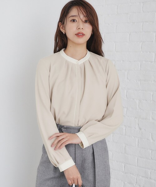 index（インデックス）の「◆バイカラーデザイントップス【洗濯機洗い可】（Tシャツ/カットソー・レディース・ブラック系4/ベージュ系その他7/ホワイト系7・40/38/36/42）」の7枚目の写真