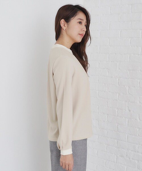 index（インデックス）の「◆バイカラーデザイントップス【洗濯機洗い可】（Tシャツ/カットソー・レディース・ブラック系4/ベージュ系その他7/ホワイト系7・40/38/36/42）」の12枚目の写真