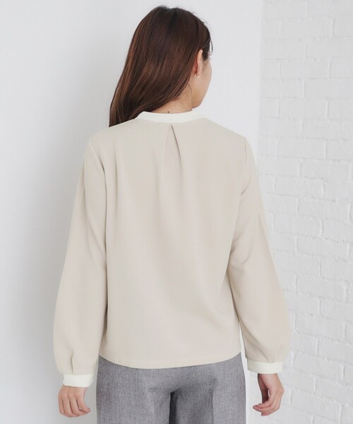 トップス IWASA セール】バイカラーデザイントップス【洗濯機洗い可】（Tシャツ