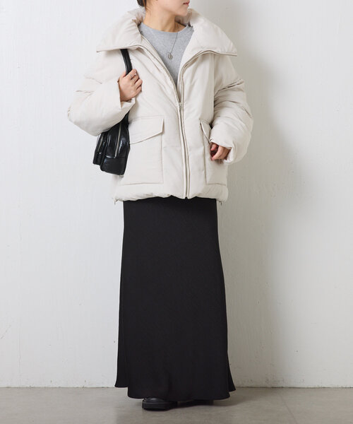 COLLAGE GALLARDAGALANTE(コラージュガリャルダガランテ)の「シームレスファイバーダウンジャケット(ダウンジャケット/コート・レディース・ホワイト系その他/ブラック/グレー・FREE)」の12枚目の写真