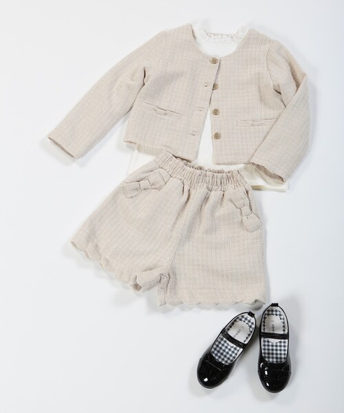 SHOO・LA・RUE（シューラルー）の「【100-140cm/プチセレ】ツイードショートパンツ（その他パンツ・キッズ・ブラック/ライトベージュ・10/11/12/13/14）」の11枚目の写真