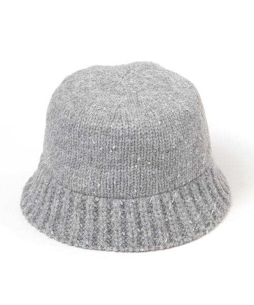 studio CLIP（スタディオクリップ）の「【抗菌防臭】ラメニットサーモバケハ（ハット・レディース・アイボリー/グレー・FREE）」の2枚目の写真