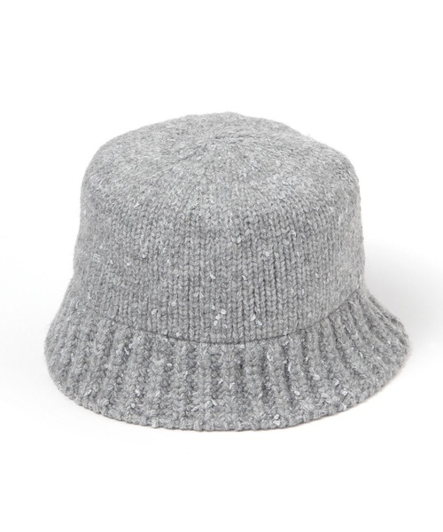 studio CLIP（スタディオクリップ）の「【抗菌防臭】ラメニットサーモバケハ（ハット・レディース・アイボリー/グレー・FREE）」の3枚目の写真