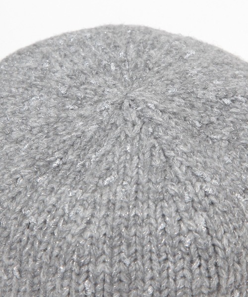 studio CLIP（スタディオクリップ）の「【抗菌防臭】ラメニットサーモバケハ（ハット・レディース・アイボリー/グレー・FREE）」の7枚目の写真