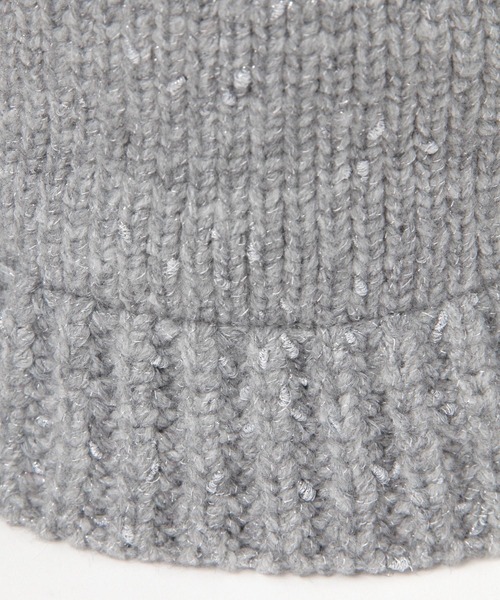 studio CLIP（スタディオクリップ）の「【抗菌防臭】ラメニットサーモバケハ（ハット・レディース・アイボリー/グレー・FREE）」の8枚目の写真