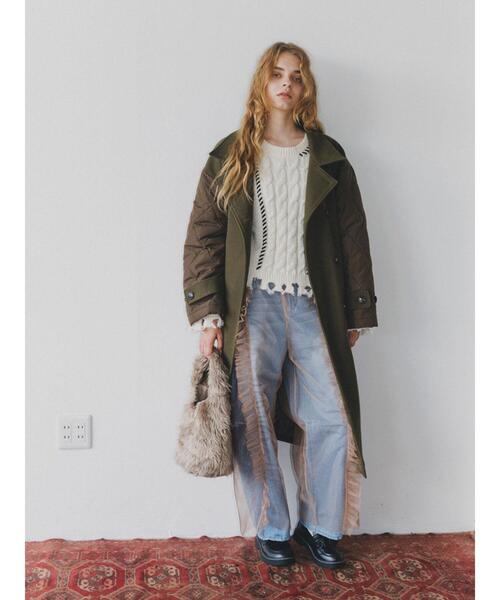 ehka sopo（エヘカソポ）の「チュールカバーパンツ（その他パンツ・レディース・ブラック/モカ/キナリ・F）」の6枚目の写真