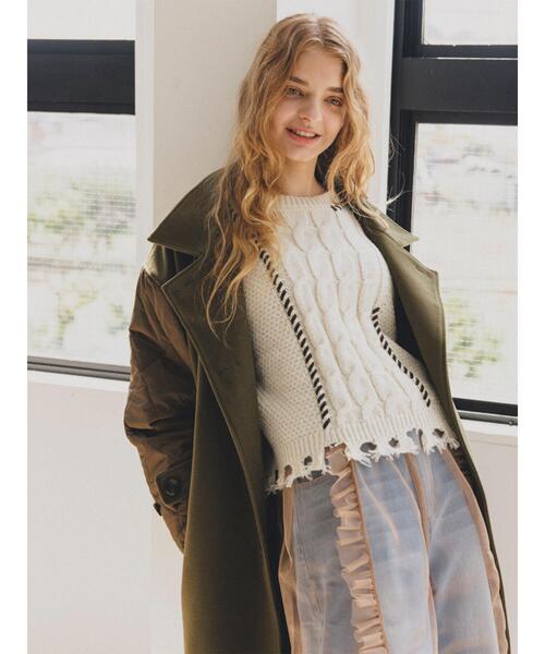 ehka sopo（エヘカソポ）の「チュールカバーパンツ（その他パンツ・レディース・ブラック/モカ/キナリ・F）」の7枚目の写真