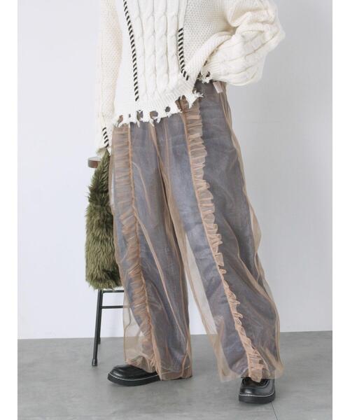 ehka sopo（エヘカソポ）の「チュールカバーパンツ（その他パンツ・レディース・ブラック/モカ/キナリ・F）」の8枚目の写真