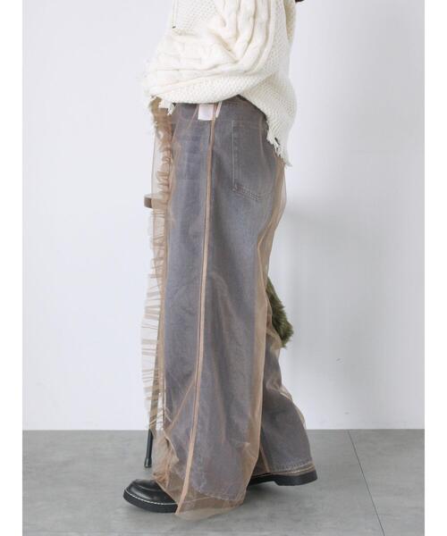 ehka sopo（エヘカソポ）の「チュールカバーパンツ（その他パンツ・レディース・ブラック/モカ/キナリ・F）」の9枚目の写真