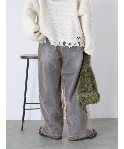 ehka sopo（エヘカソポ）の「チュールカバーパンツ（その他パンツ・レディース・ブラック/モカ/キナリ・F）」の10枚目の写真