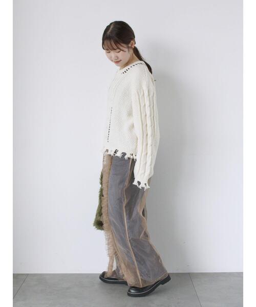 ehka sopo（エヘカソポ）の「チュールカバーパンツ（その他パンツ・レディース・ブラック/モカ/キナリ・F）」の13枚目の写真