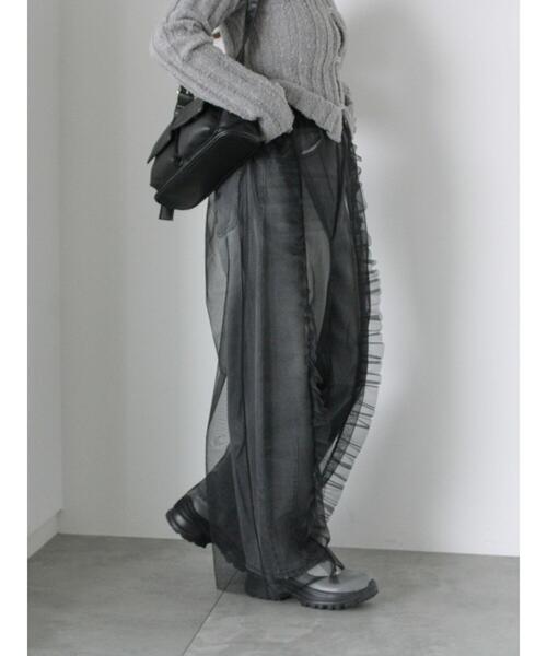 ehka sopo（エヘカソポ）の「チュールカバーパンツ（その他パンツ・レディース・ブラック/モカ/キナリ・F）」の22枚目の写真