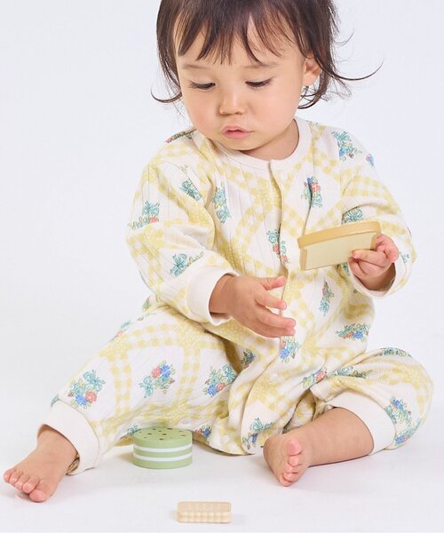 Ampersand（アンパサンド）の「テレコバラエティカバーオール（ロンパース・キッズ・アイボリー/レモンイエロー/ピンク/イエロー・60/70/80）」の3枚目の写真