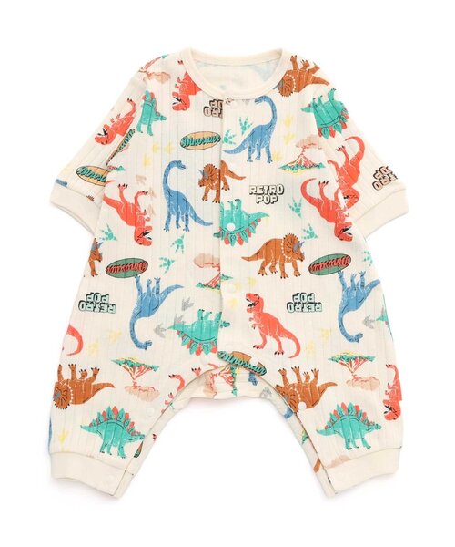 Ampersand（アンパサンド）の「テレコバラエティカバーオール（ロンパース・キッズ・アイボリー/レモンイエロー/ピンク/イエロー・60/70/80）」の2枚目の写真