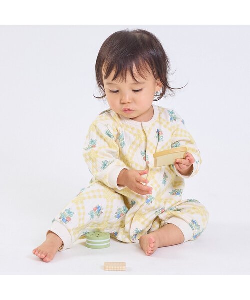 Ampersand（アンパサンド）の「テレコバラエティカバーオール（ロンパース・キッズ・アイボリー/レモンイエロー/ピンク/イエロー・60/70/80）」の5枚目の写真