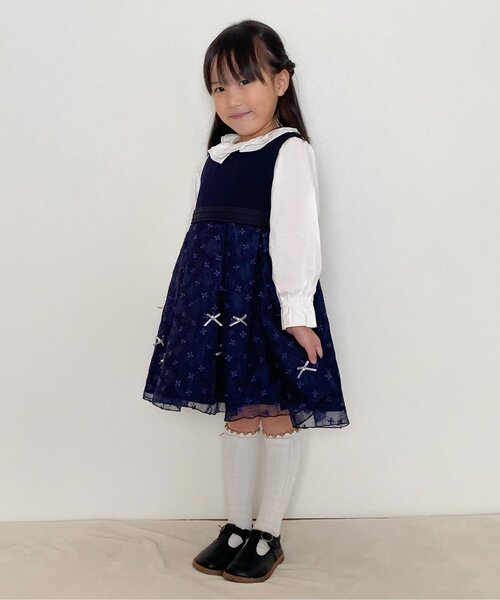 apres les cours（アプレレクール）の「フォーマルジャンパースカート（ジャンパースカート・キッズ・ネイビー/ラベンダー・130/120/110/100）」の3枚目の写真