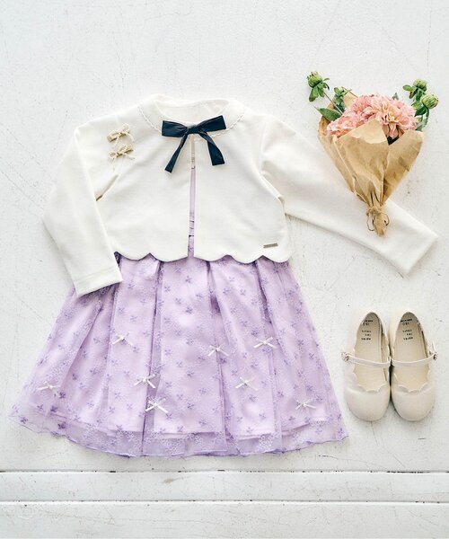 BREEZE フォーマル スカラップジャンスカ+フリルブラウス120 美品 BREEZE フォーマル スカラップジャンスカ+フリルブラウス120 美品