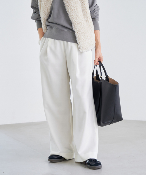 IENA（イエナ）の「《WEB限定/追加》ウール混トリアセ リラックスパンツ（その他パンツ・レディース・アイボリー・34/36/38/40）」の6枚目の写真