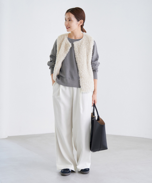 IENA（イエナ）の「《WEB限定/追加》ウール混トリアセ リラックスパンツ（その他パンツ・レディース・アイボリー・34/36/38/40）」の21枚目の写真