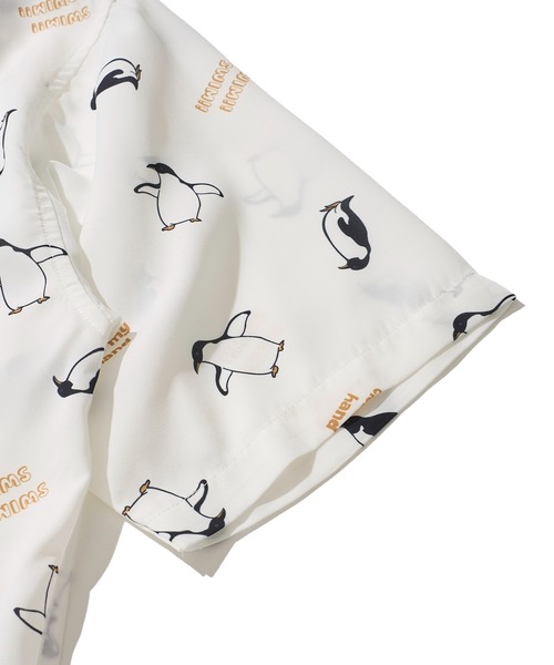 ADPOSION（アドポーション）の「接触冷感 イージーケア アニマル柄 ルーズシルエット半袖シャツ（シャツ/ブラウス・メンズ・ホワイト系1/ホワイト系2/ブルーグレー/ホワイト系3/ブラック系2/ブラック系4/ブルー/ホワイト系4/ブラック系1/ブラック系3/グリーン/ベージュ・MEDIUM/LARGE/X-LARGE）」の15枚目の写真