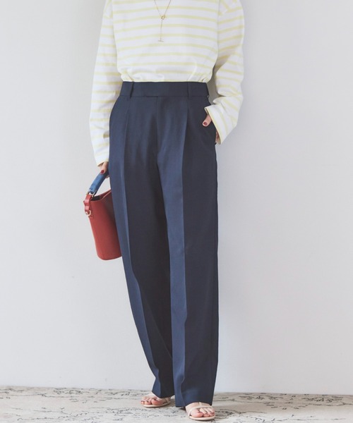Doux archives(ドゥアルシーヴ)の「リネンライクストレートパンツ(その他パンツ・レディース・ネイビー/ブラウン・40/38)」の12枚目の写真