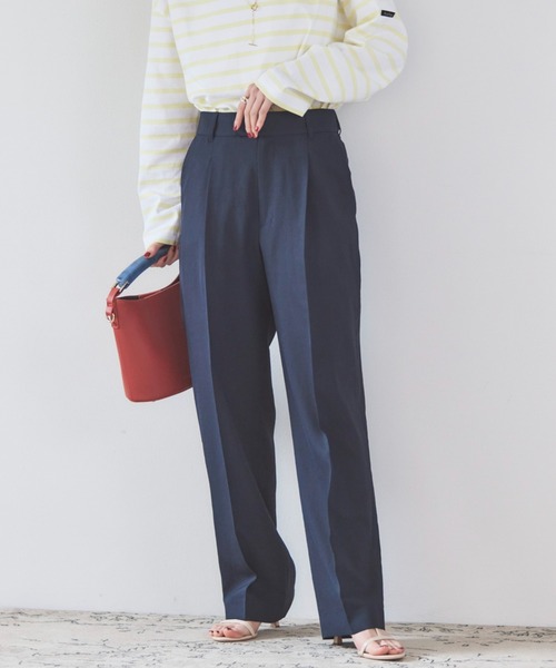 Doux archives(ドゥアルシーヴ)の「リネンライクストレートパンツ(その他パンツ・レディース・ネイビー/ブラウン・40/38)」の11枚目の写真