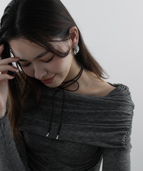 abaskdesign(アバスクデザイン)の「リボン チョーカー コードネックレス(チョーカー・レディース・ブラウン/ブラック・FREE)」の14枚目の写真