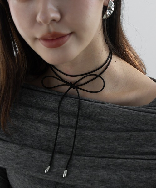 abaskdesign(アバスクデザイン)の「リボン チョーカー コードネックレス(チョーカー・レディース・ブラウン/ブラック・FREE)」の15枚目の写真