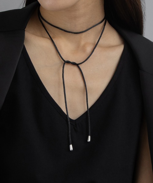 abaskdesign(アバスクデザイン)の「リボン チョーカー コードネックレス(チョーカー・レディース・ブラウン/ブラック・FREE)」の12枚目の写真